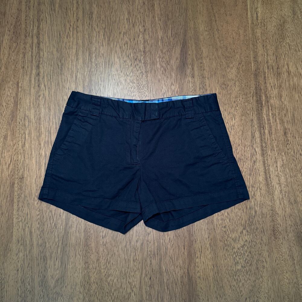 J Crew Favorite Fit Shorts Womens 2 Black Stretch Cotton Chino Preppy Y2K